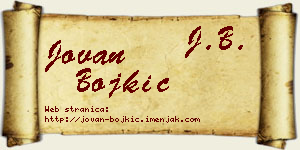 Jovan Bojkić vizit kartica